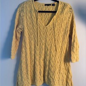 JEANNE PIERRE Yellow V-Neck Sweater size Mediun